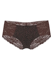 Victoria's Secret PINK Brown Leopard Hipster No Show Lace Trim Cheeky Knickers - Image 2 of 2
