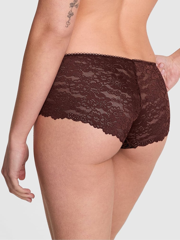 Victoria's Secret PINK Brown Leopard Hipster No Show Lace Trim Cheeky Knickers - Image 2 of 2 Victoria's Secret PINK Brown Leopard Hipster No Show Lace Trim Cheeky Knickers - Image 2 of 2