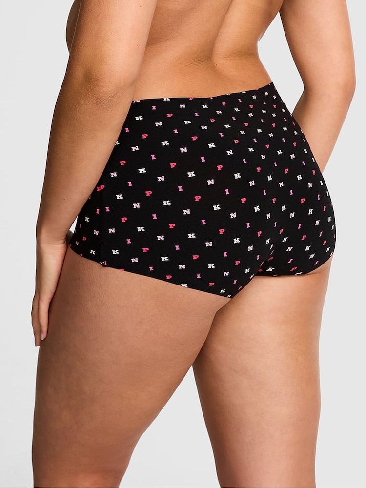Victoria's Secret PINK Black Pink Print Short No Show Knickers - Image 2 of 3 Victoria's Secret PINK Black Pink Print Short No Show Knickers - Image 2 of 3