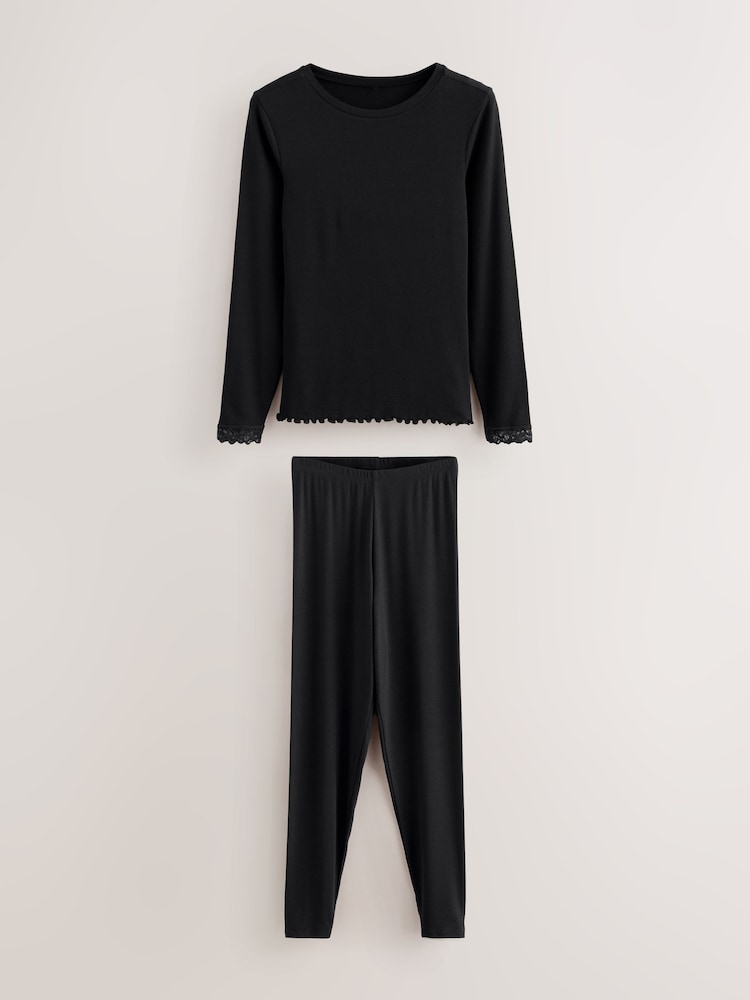 Black ThermoGen Lightweight Thermal Long Sleeve Set - Image 1 of 5
