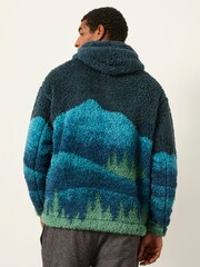 FatFace Blue Landscape Scene Fleece Hoodie - Image 2 of 5