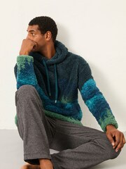 FatFace Blue Landscape Scene Fleece Hoodie - Image 3 of 5