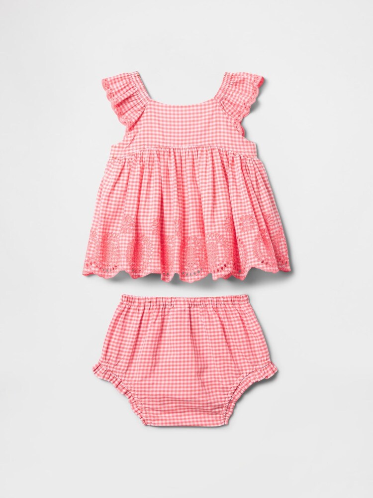 Gap Red/Pink Eyelet Cotton Outfit Set (Newborn-24mths) - Image 2 of 3 Gap Red/Pink Eyelet Cotton Outfit Set (Newborn-24mths) - Image 2 of 3