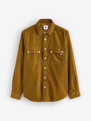 Pretty Green 100% Cotton Campbell Cord Brown Shirt - Image 1 of 1