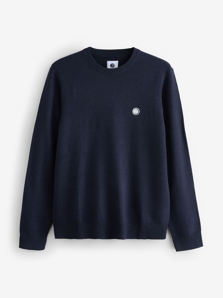 Pretty Green Blue Merino Blend Crew Jumper - Image 1 of 1
