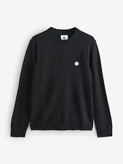 Pretty Green Merino Blend Crew Black Jumper - Image 1 of 1