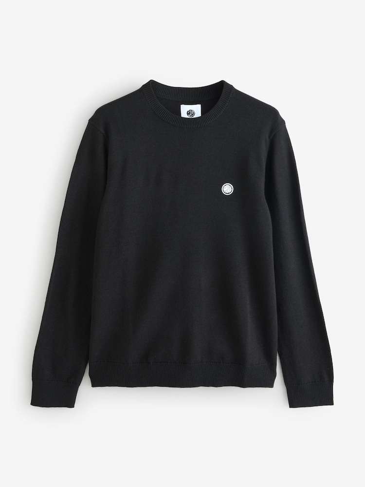 Pretty Green Merino Blend Crew Black Jumper - Image 1 of 1