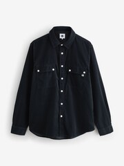 Pretty Green 100% Cotton Campbell Cord Black Shirt - Image 1 of 1