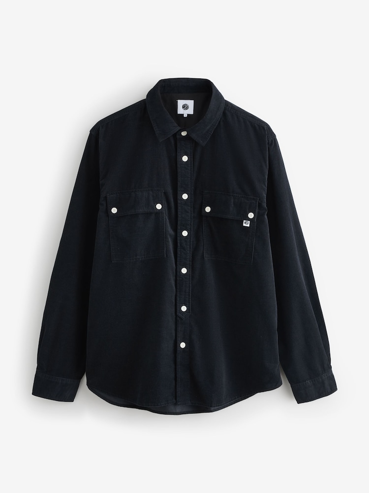 Pretty Green 100% Cotton Campbell Cord Black Shirt - Image 1 of 1