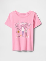 Rosa - Camiseta gráfica de manga corta y cuello redondo de Gap (6 meses - 5 años) - Imagen 1 de 5