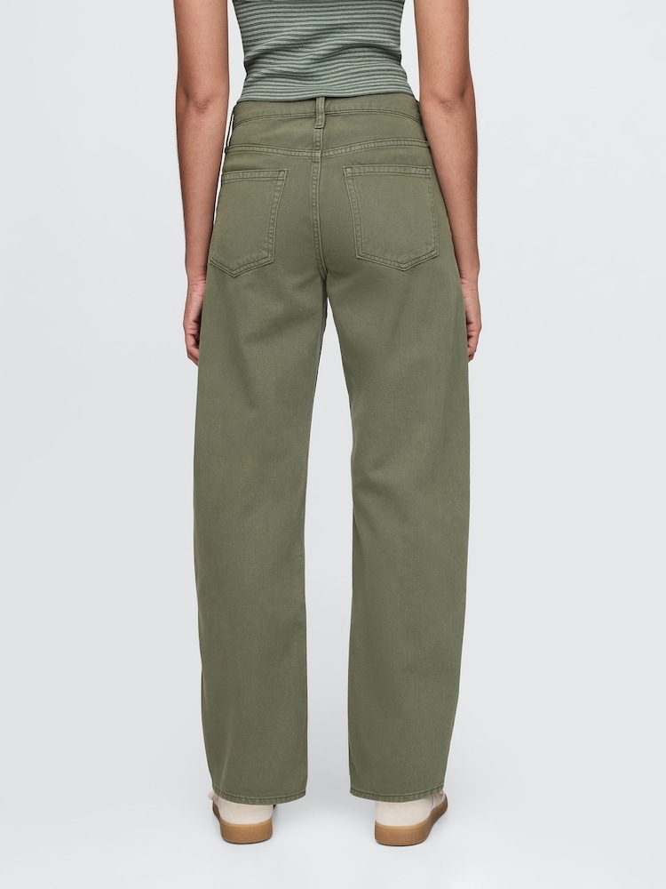 Gap Green High Waisted Barrel Jeans - Image 2 of 8