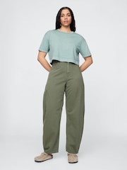 Gap Green High Waisted Barrel Jeans - Image 5 of 8