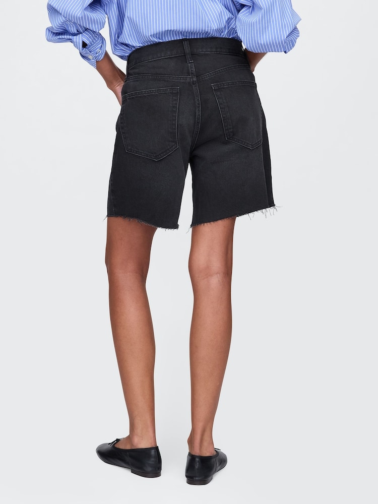 Gap Black Mid Rise 90s Loose Denim Bermuda Shorts - Image 2 of 5