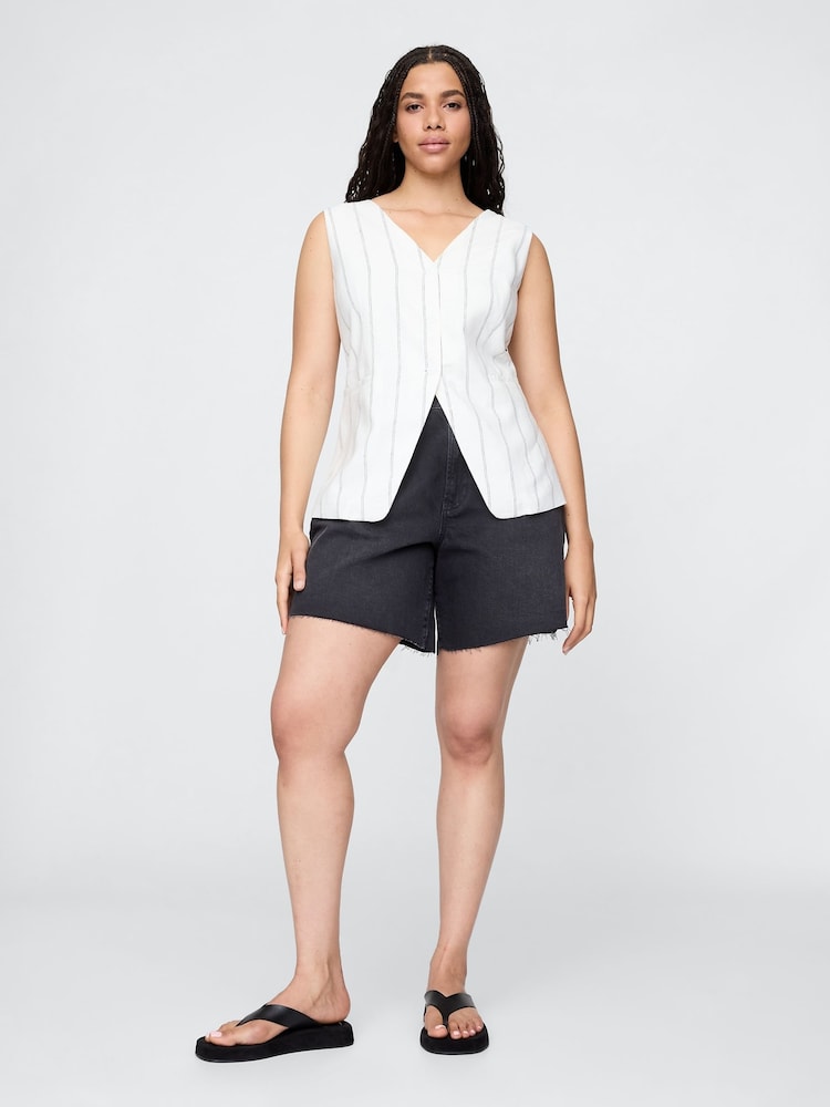 Gap Black Mid Rise 90s Loose Denim Bermuda Shorts - Image 5 of 5