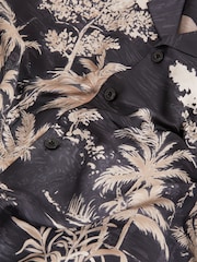 Reiss Black Yoshi Jungle Print Cuban-Collar Shirt - Image 6 of 6