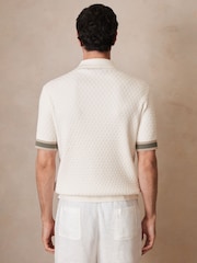 Reiss White Silva Reiss | Ché Textured Cuff-Trim Shirt - Image 5 of 6