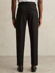 Reiss Black Cantwell Cotton-Blend Tapered Trousers - Image 5 of 6