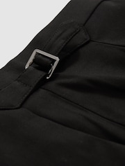 Reiss Black Cantwell Cotton-Blend Tapered Trousers - Image 6 of 6
