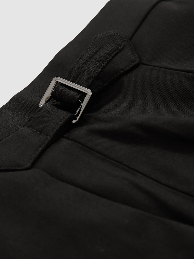 Black - Reiss Cantwell Cotton-Blend Tapered Trousers - Image 6 of 6 Black - Reiss Cantwell Cotton-Blend Tapered Trousers - Image 6 of 6