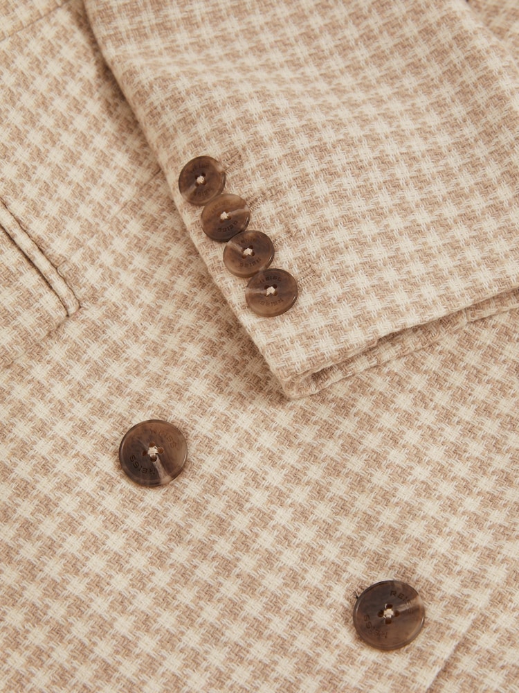 Reiss Bella Double Breasted Check Blazer With Wool - Image 6 of 6 Reiss Bella Double Breasted Check Blazer With Wool - Image 6 of 6