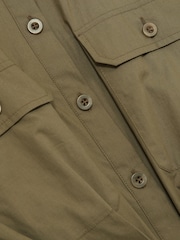 Reiss Khaki Thalia Pleat-Hem Cropped Shirt - Image 5 of 5