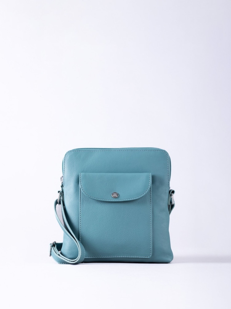 Lakeland Leather Blue Tirrill Cross-Body Bag - Image 2 of 5