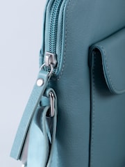 Lakeland Leather Blue Tirrill Cross-Body Bag - Image 4 of 5