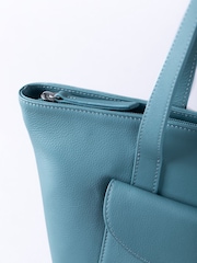 Lakeland Leather Blue Temple Tote Bag - Image 5 of 5