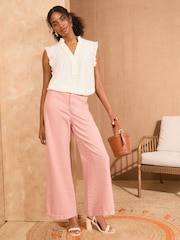 Love & Roses White Ecru Pintuck Sleeveless Blouse - Image 3 of 4
