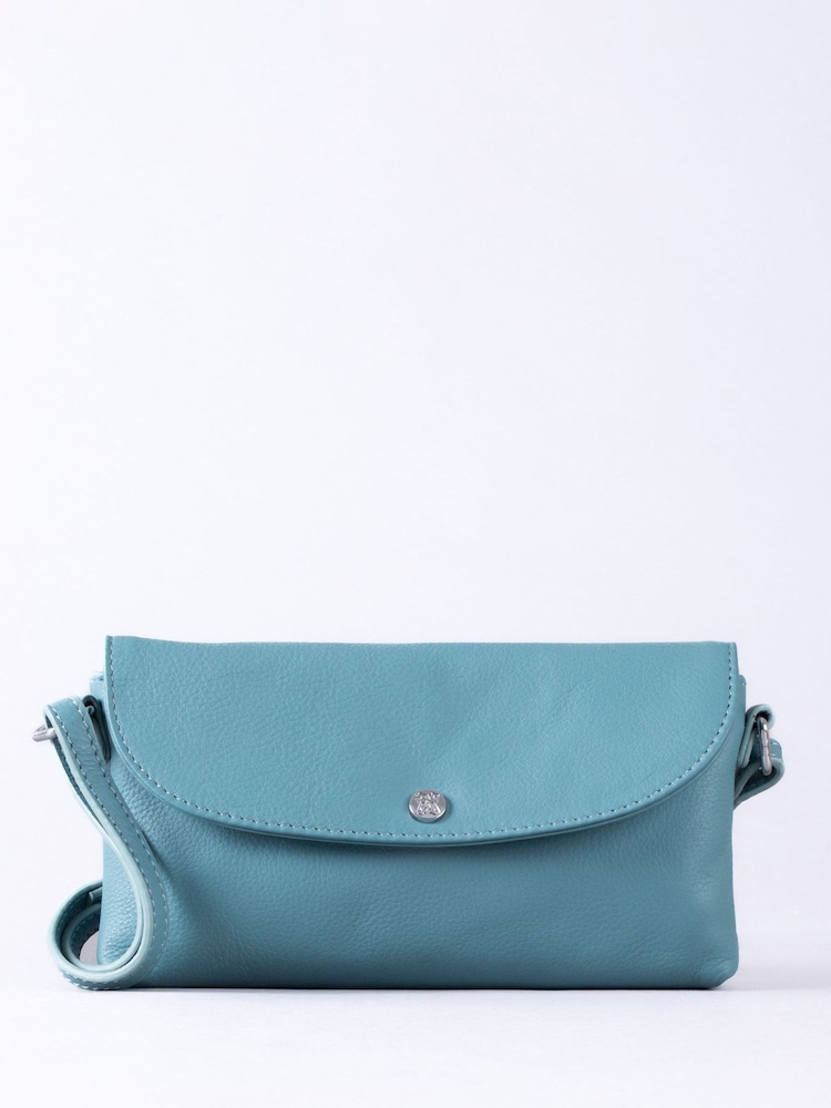 Lakeland Leather Blue Mini Tawns Flapover Bag - Image 2 of 4