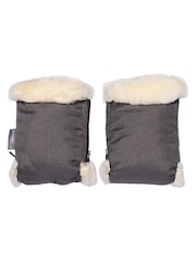 Naturally Sheepskins Grey Lined Stroller Hand Mittens - Image 3 of 4