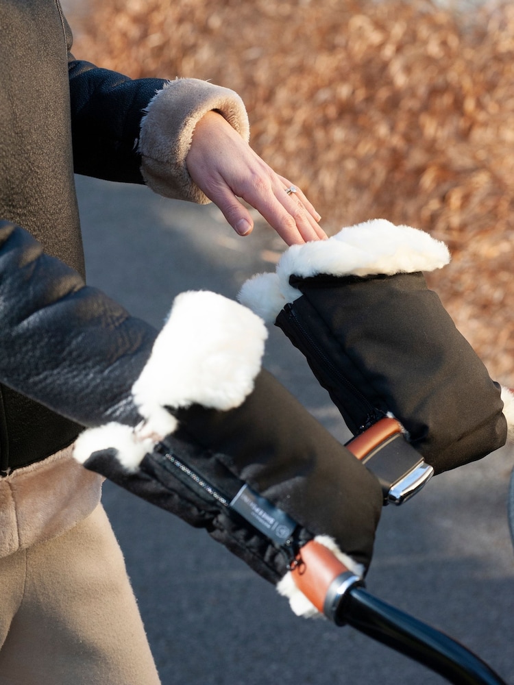 Naturally Sheepskins Black Lined Stroller Hand Mittens - Image 1 of 5 Naturally Sheepskins Black Lined Stroller Hand Mittens - Image 1 of 5