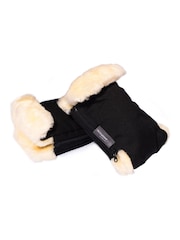 Naturally Sheepskins Black Lined Stroller Hand Mittens - Image 3 of 5