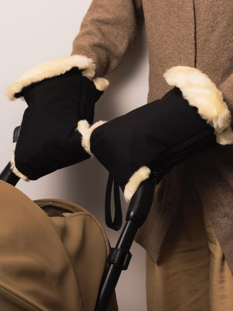 Naturally Sheepskins Black Lined Stroller Hand Mittens - Image 5 of 5