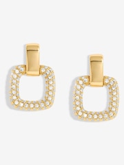 Jon Richard Gold Tone Micro Pave Door Knocker Earrings - Image 1 of 3