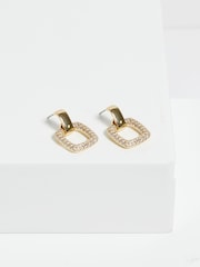 Jon Richard Gold Tone Micro Pave Door Knocker Earrings - Image 2 of 3