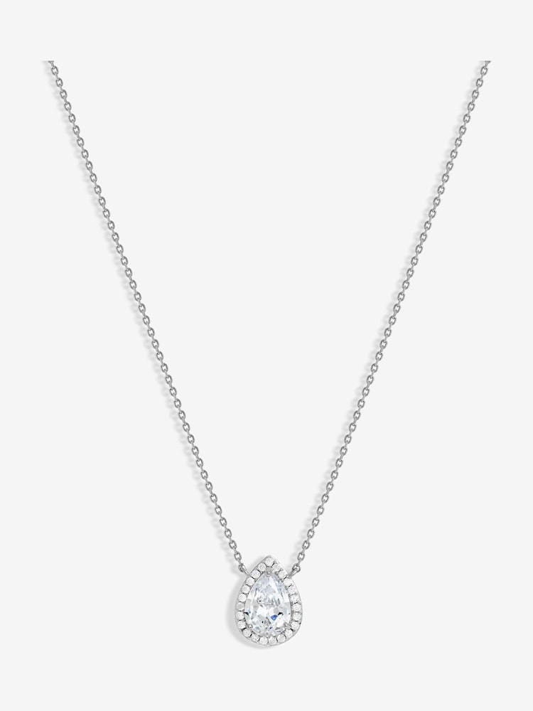 Jon Richard Silver Tone Cubic Zirconia Crystal Peardrop Pendant - Image 2 of 3