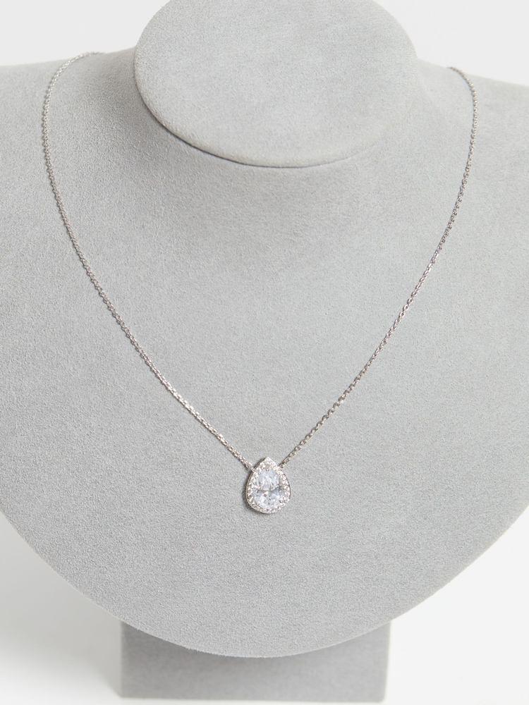 Jon Richard Silver Tone Cubic Zirconia Crystal Peardrop Pendant - Image 3 of 3