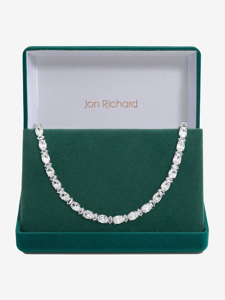 Jon Richard Silver Tone Cubic Zirconia Mixed Stone Allway Necklace - Image 1 of 2