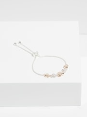 Jon Richard Silver Tone Crystal Heart Toggle Bracelet - Image 2 of 3