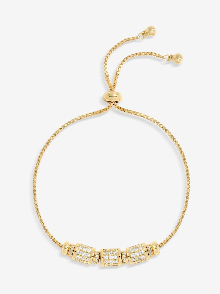 Jon Richard Gold Tone Pave Charm Toggle Bracelet - Image 1 of 3