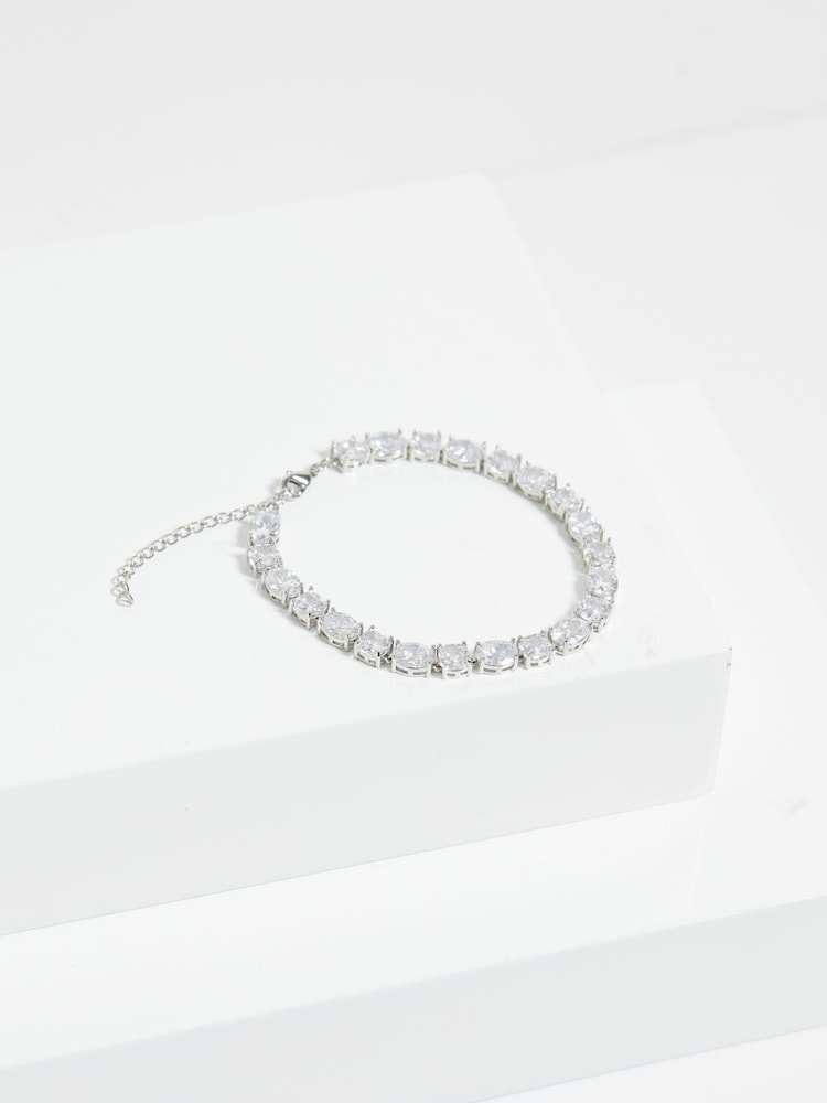 Jon Richard Silver Tone Cubic Zirconia Mixed Stone Bracelet - Image 3 of 3