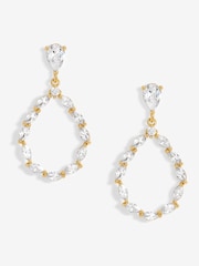 Jon Richard Gold Tone Cubic Zirconia Open Earrings - Image 1 of 4