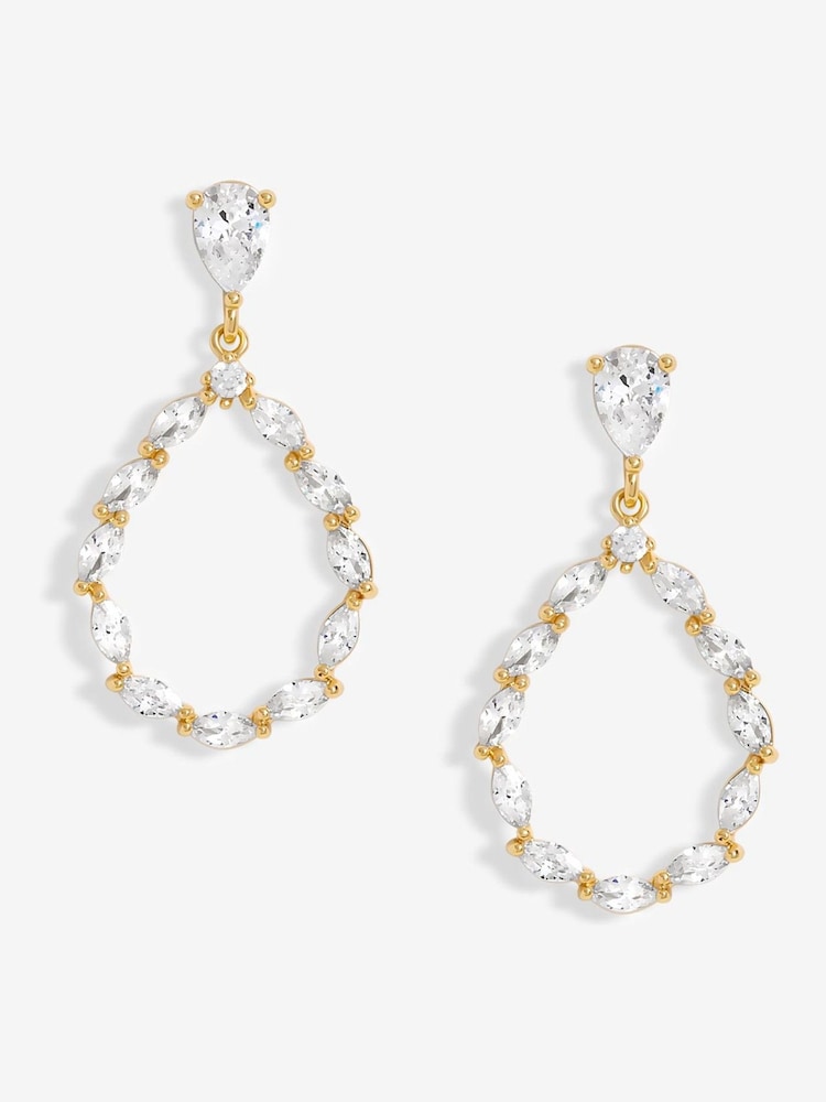 Jon Richard Gold Tone Cubic Zirconia Open Earrings - Image 1 of 4