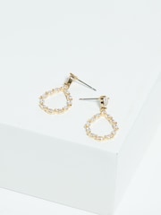 Jon Richard Gold Tone Cubic Zirconia Open Earrings - Image 3 of 4