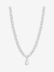 Jon Richard Silver Tone Cubic Zirconia Mixed Stone Peardrop Allway Necklace - Gift Boxed - Image 2 of 3