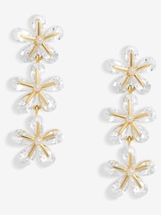 Jon Richard Gold Tone Multi Floral Drop Earrings - Image 1 of 3