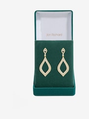 Jon Richard Gold Tone Cubic Zirconia Open Pear Earrings - Image 1 of 3