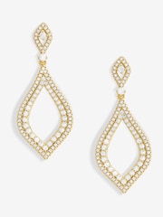 Jon Richard Gold Tone Cubic Zirconia Open Pear Earrings - Image 2 of 3