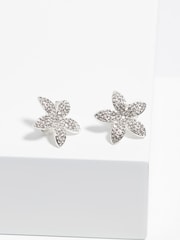 Jon Richard Gold Tone Pave Floral Earrings - Image 2 of 3